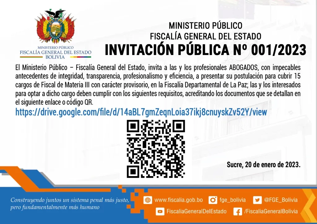 INVITACIÓN PÚBLICA Nº 001/2023