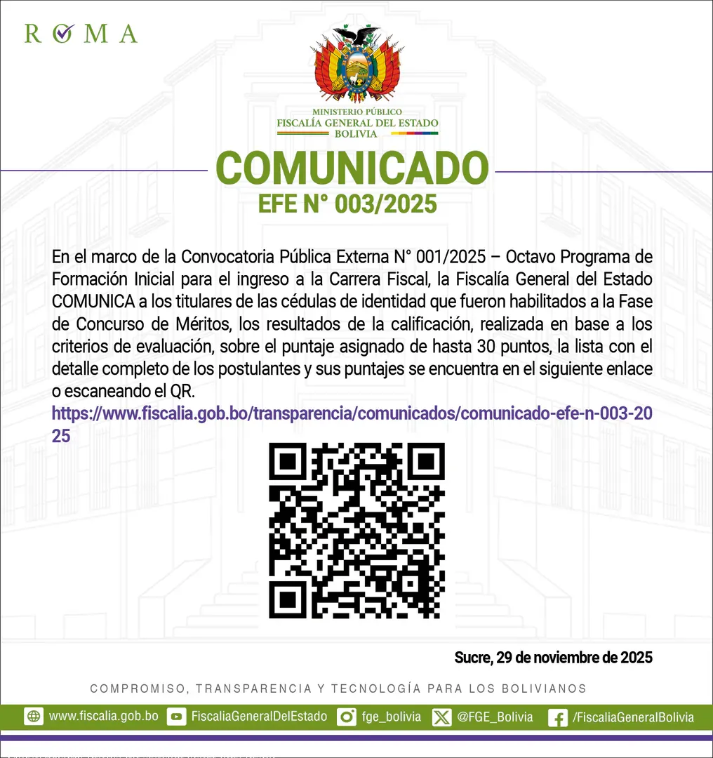 COMUNICADO EFE Nº 003 /2025