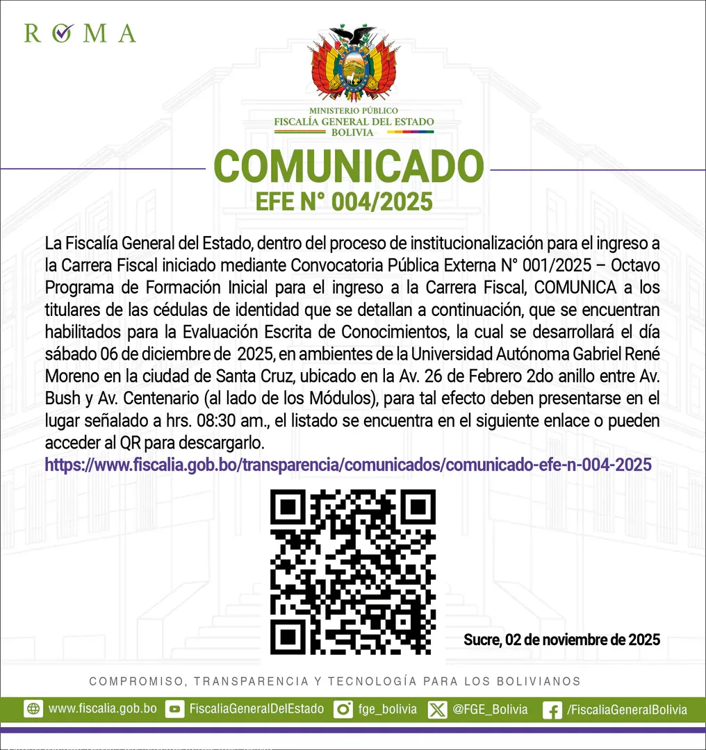 COMUNICADO EFE Nº 004 /2025	