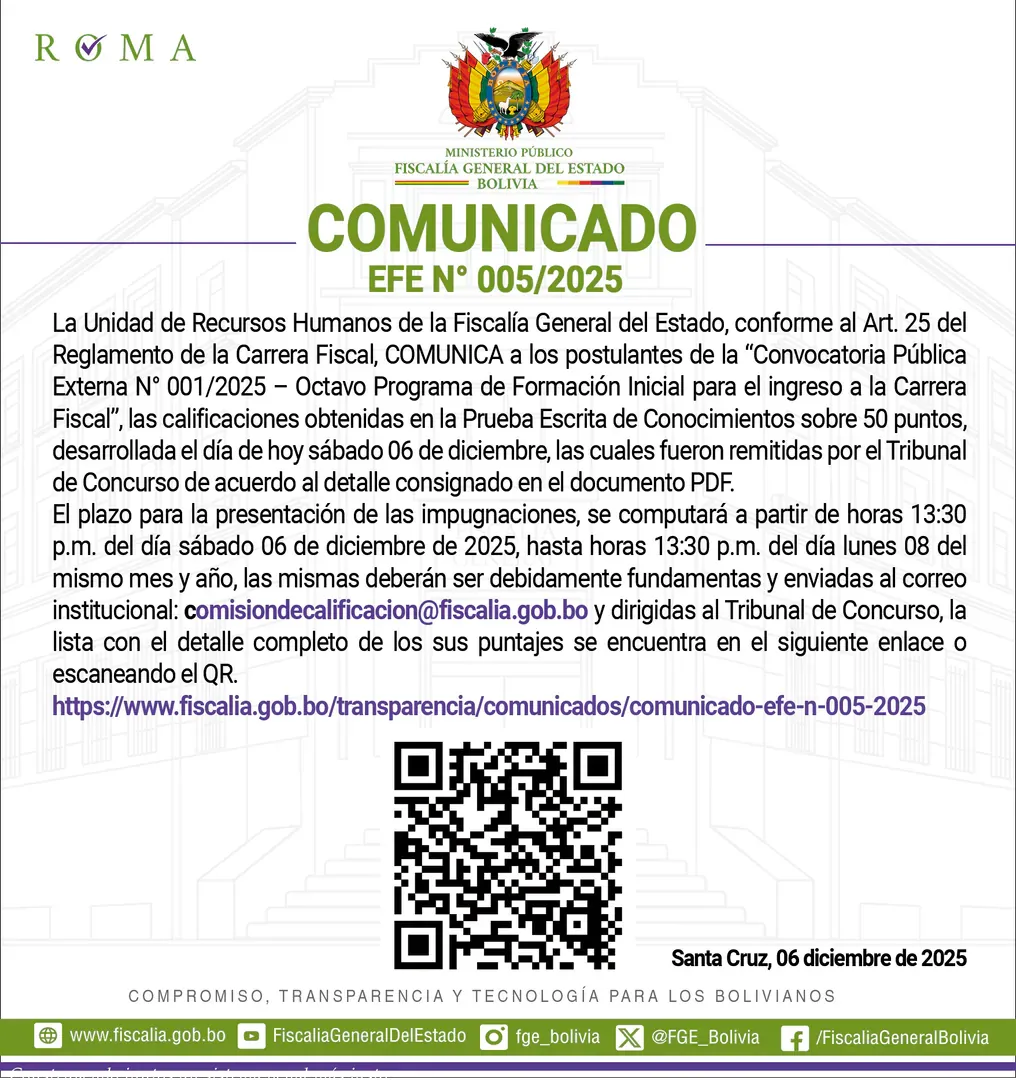 COMUNICADO EFE Nº 005 /2025