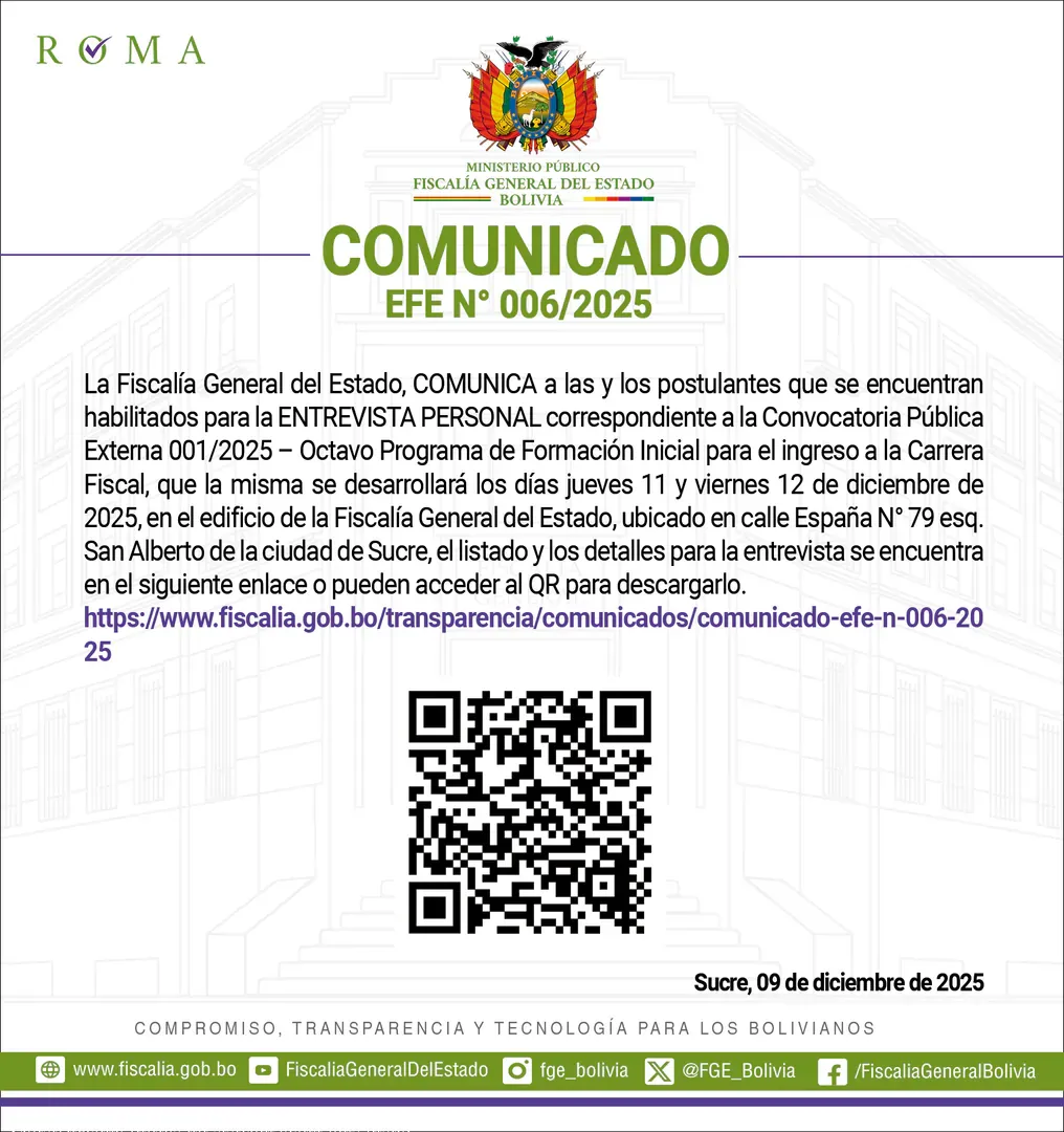 COMUNICADO EFE Nº 006 /2025	