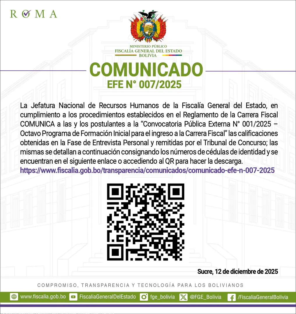 COMUNICADO EFE Nº 007 /2025