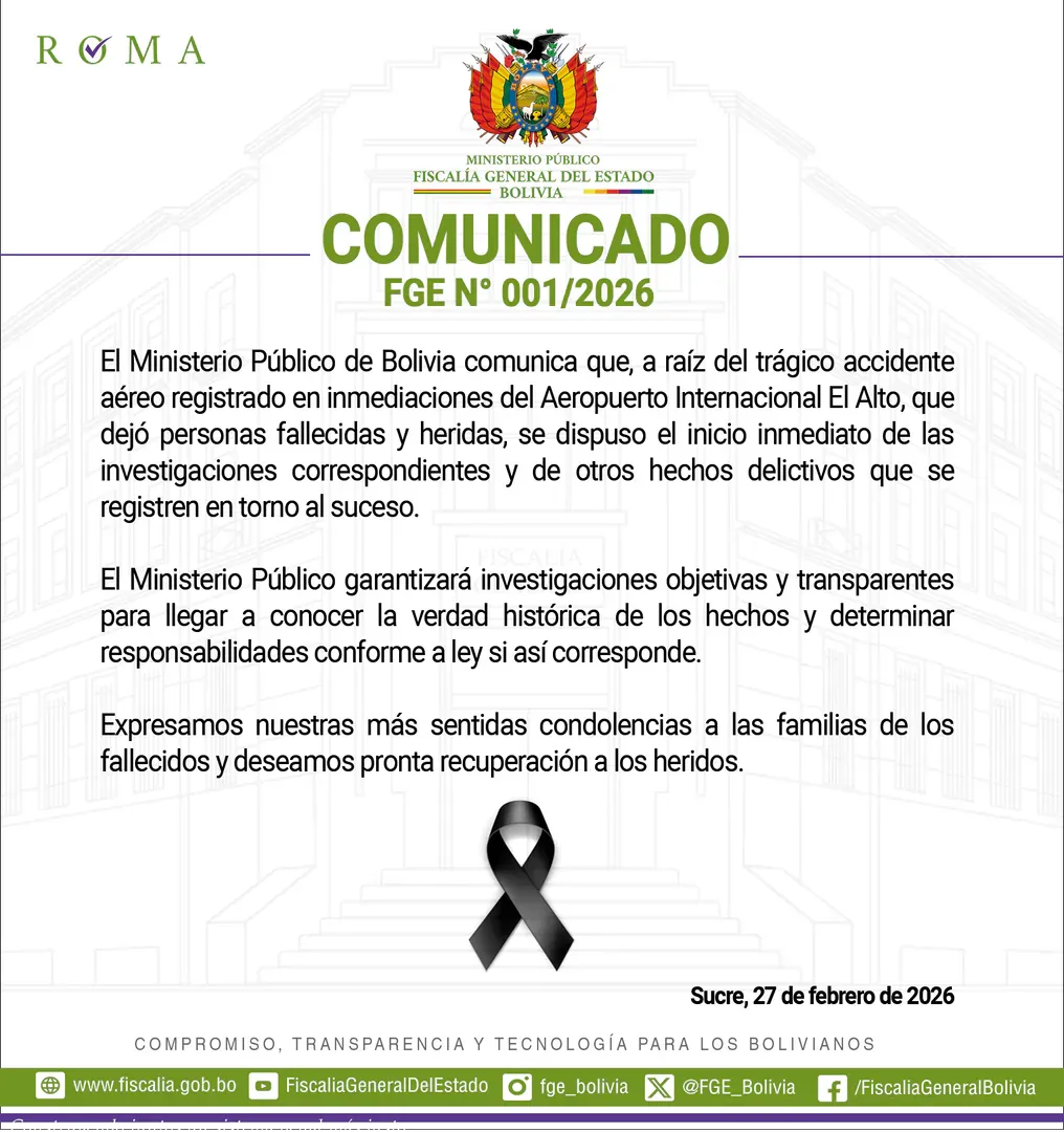 COMUNICADO FGE N°001/2026