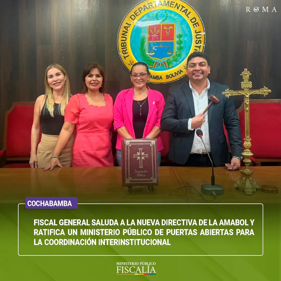 FISCAL GENERAL SALUDA A LA NUEVA DIRECTIVA DE LA AMABOL Y RATIFICA UN MINISTERIO PÚBLICO DE PUERTAS ABIERTAS PARA LA COORDINACIÓN INTERINSTITUCIONAL